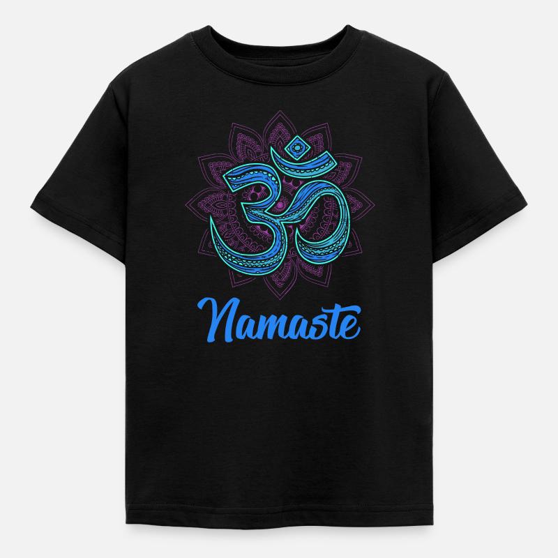 namaste - Kinder T-Shirt - Schwarz