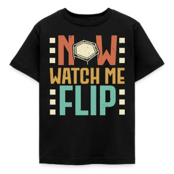 Now Watch Me Flip Trampolining Trampolin - Kinder T-Shirt - Schwarz - Vorne - AI Model Kid Female (0cm)