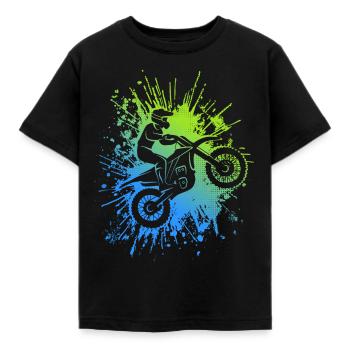 Motocross Bike Motorradfahrer Jungen Motorrad - Kinder T-Shirt - Schwarz - Vorne - AI Model Kid Female (0cm)