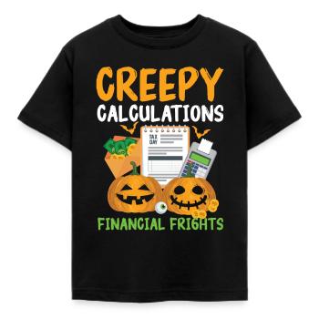 Gruselige Berechnungen Finanzielle Schrecken Hallo - Kinder T-Shirt - Schwarz - Vorne - AI Model Kid Female (0cm)