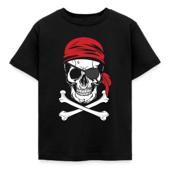 Piraten - Pirat mit Augenklappe - Kinder T-Shirt - Schwarz - Vorne - AI Model Kid Female (0cm)