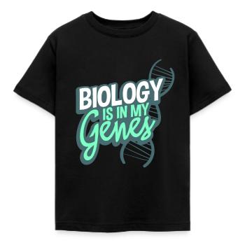 biology - Kids' T-Shirt - black - Front - AI Model Kid Female (0cm)