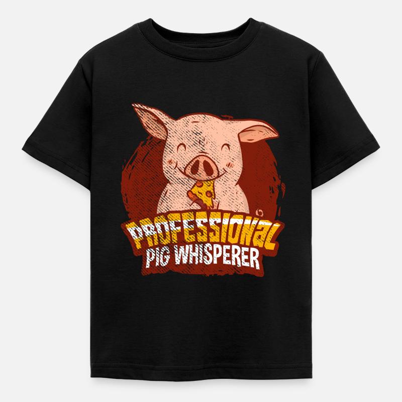 Schweine Flüsterer - Kinder T-Shirt - Schwarz