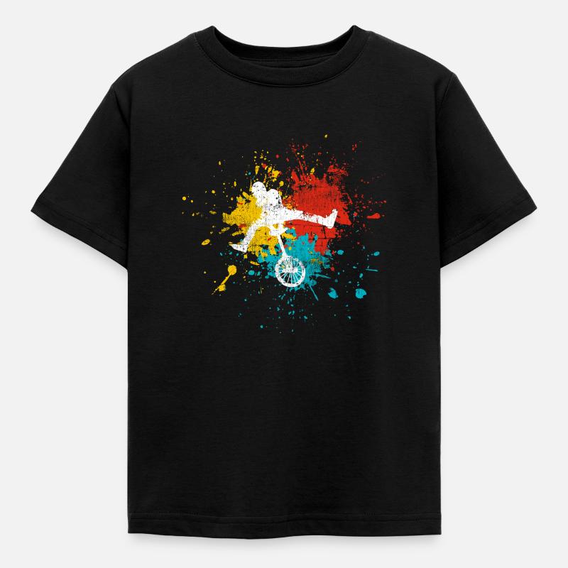 Einrad - Kinder T-Shirt - Schwarz