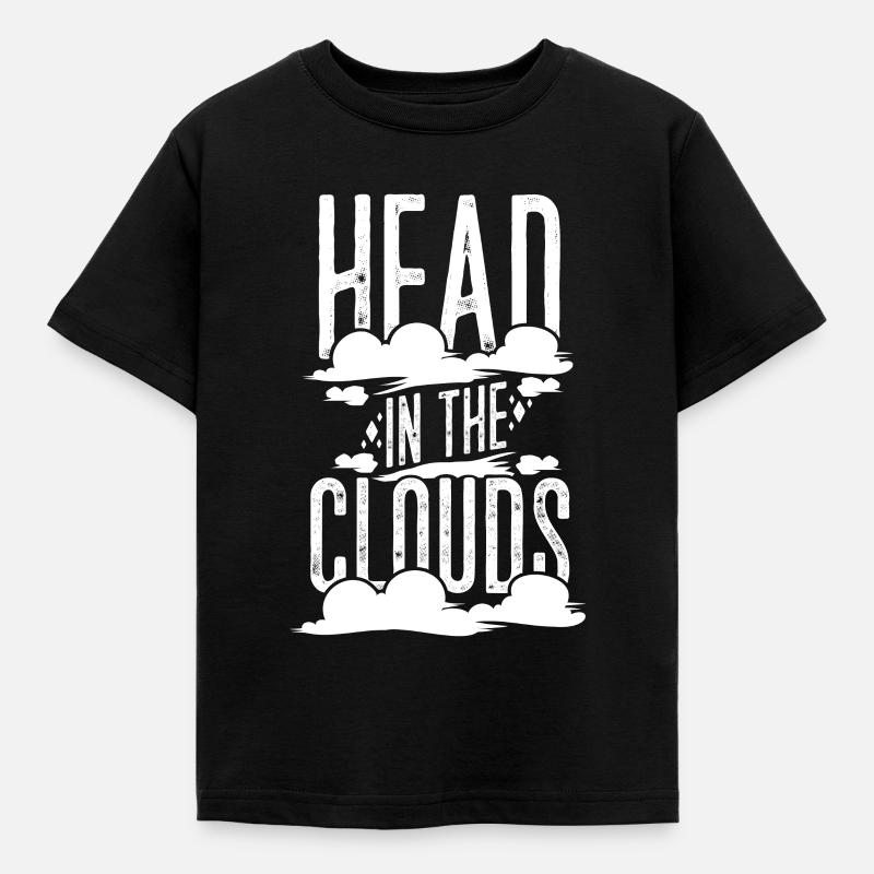 Kopf in den Wolken - Kinder T-Shirt - Schwarz