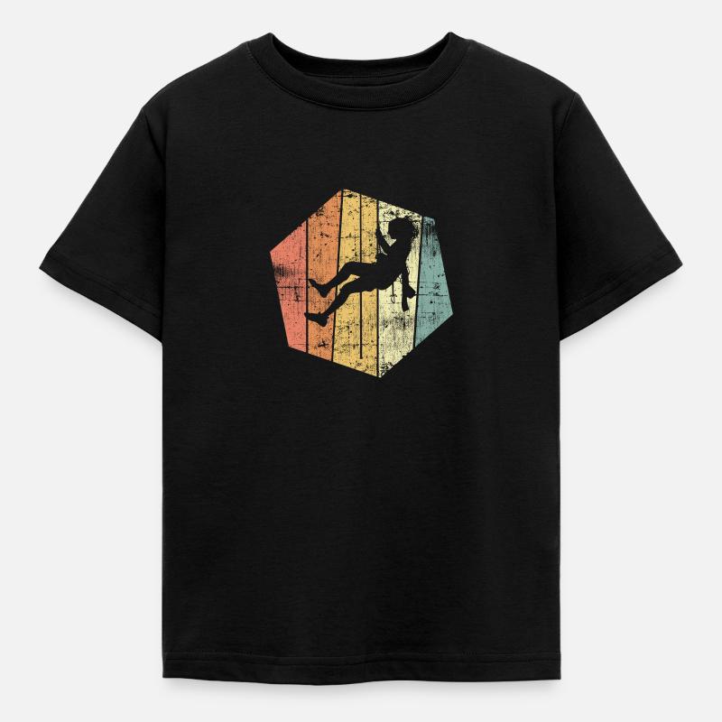 Klettern Vintage Kletterer - Kinder T-Shirt - Schwarz