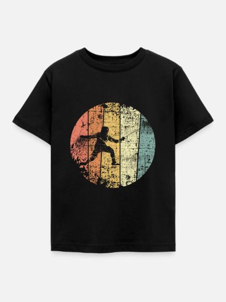 Fechten retro Fechter - Kinder T-Shirt - Schwarz
