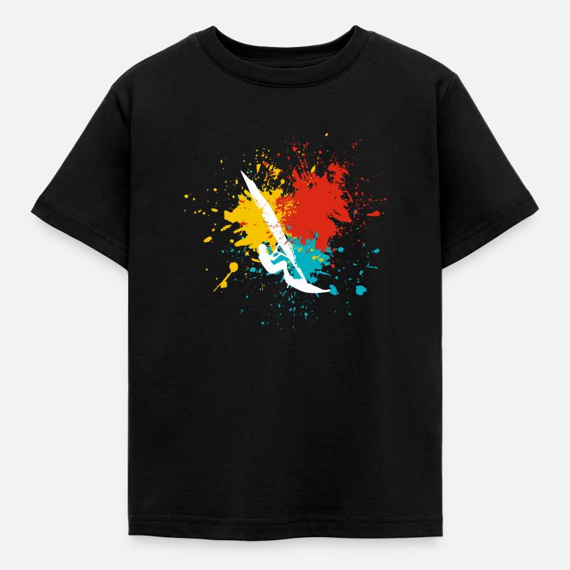 Windsurfing windsurfer - Kids' T-Shirt - black