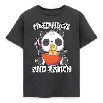 Ramen Panda Kawaii Need Hugs Anime Soupe de nouilles - T-shirt Enfant - charbon - Devant - AI Model Kid Female (0cm)