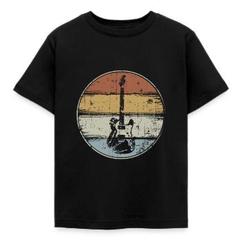 E-Gitarre Rock Gitarrist vintage - Kinder T-Shirt - Schwarz - Vorne - AI Model Kid Female (0cm)