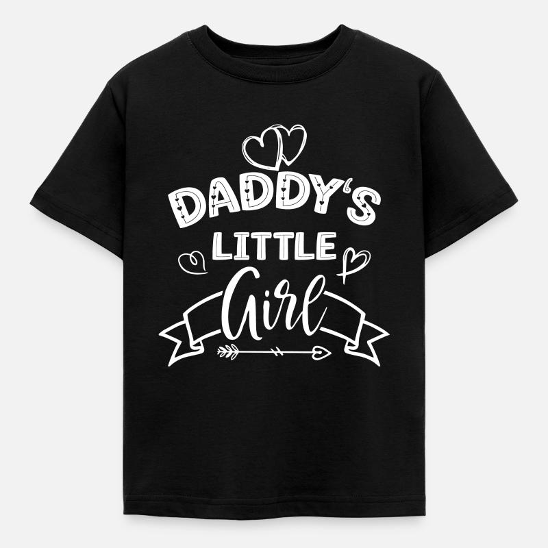 Papas Mädchen Vatertag Tochter - Kinder T-Shirt - Schwarz