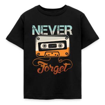 Never Forget Kasette Old School - Kinder T-Shirt - Schwarz - Vorne - AI Model Kid Female (0cm)