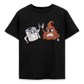 Papier toilette - T-shirt Enfant - noir - Devant - AI Model Kid Female (0cm)