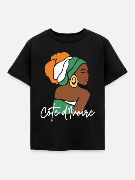 Côte d’Ivoire Drapeau côte d’Ivoire Drapeau Afrique - T-shirt Enfant - noir