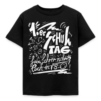 Einschulung Erstklässler - Kinder T-Shirt - Schwarz - Vorne - AI Model Kid Female (0cm)