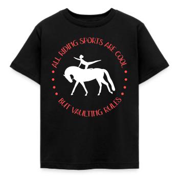Voltigieren Pferdesport | Voltigierer Geschenk - Kinder T-Shirt - Schwarz - Vorne - AI Model Kid Female (0cm)