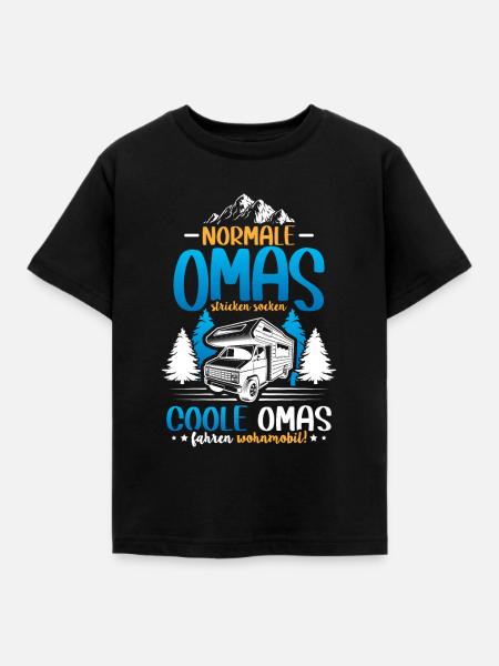 Coole Omas fahren Wohnmobil - Kinder T-Shirt - Schwarz