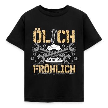 Olich aber Fröhlich - Kinder T-Shirt - Schwarz - Vorne - AI Model Kid Female (0cm)