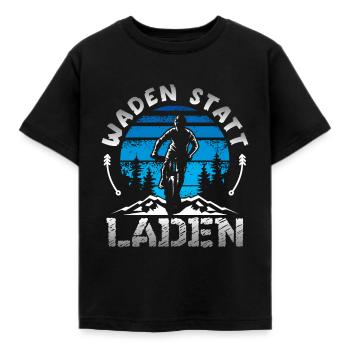 Waden statt Laden - Kinder T-Shirt - Schwarz - Vorne - AI Model Kid Female (0cm)