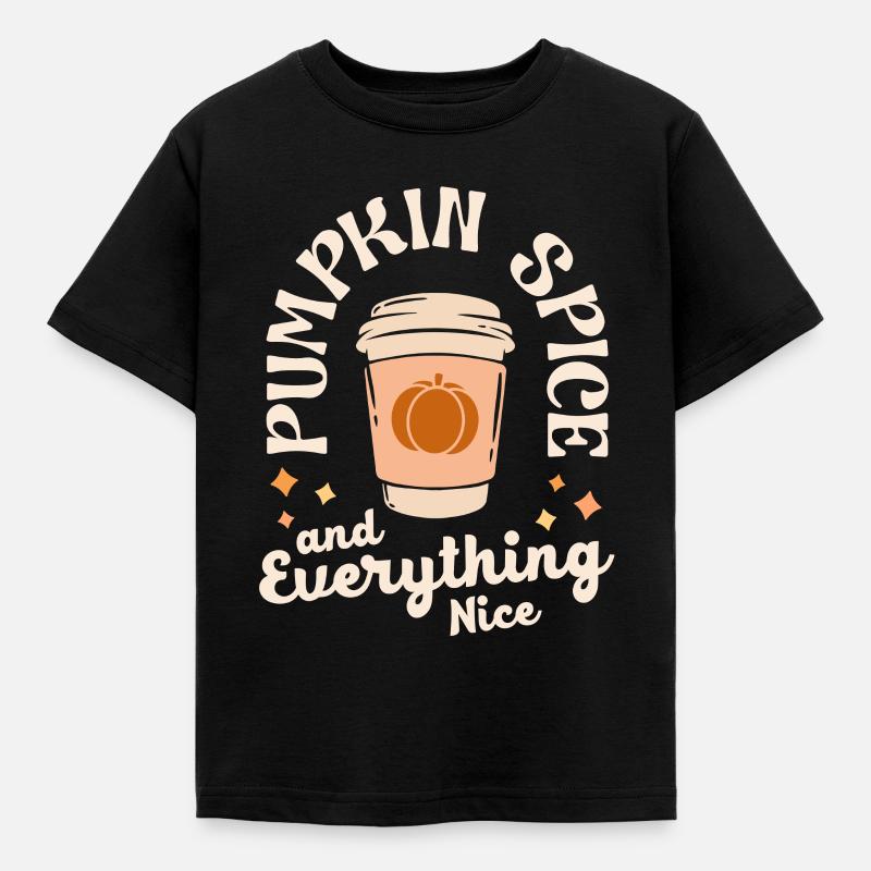 Pumpkin Spice And Everything Nice Retro Fall - Kids' T-Shirt - black