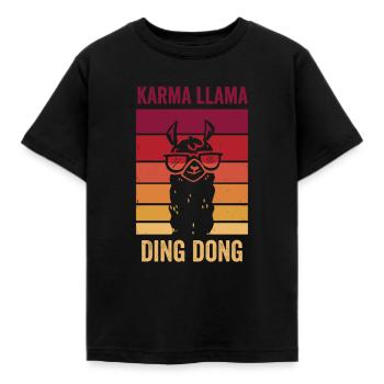 Funny Llama Animal - Kids' T-Shirt - black - Front - AI Model Kid Female (0cm)