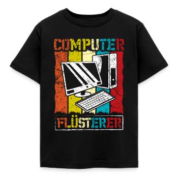Computer Flüsterer - Kinder T-Shirt - Schwarz - Vorne - AI Model Kid Female (0cm)