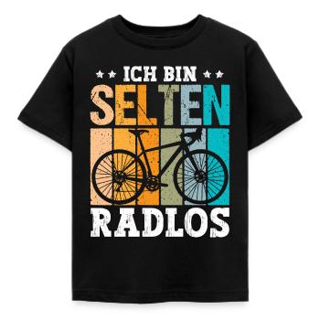 Ich bin selten Radlos - Kinder T-Shirt - Schwarz - Vorne - AI Model Kid Female (0cm)
