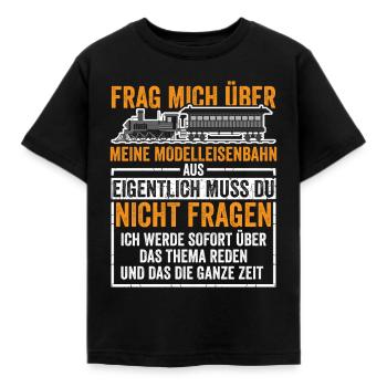Modelleisenbahn Lokomotive - Kinder T-Shirt - Schwarz - Vorne - AI Model Kid Female (0cm)