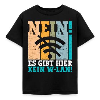 Hier kein Wlan! - Kinder T-Shirt - Schwarz - Vorne - AI Model Kid Female (0cm)