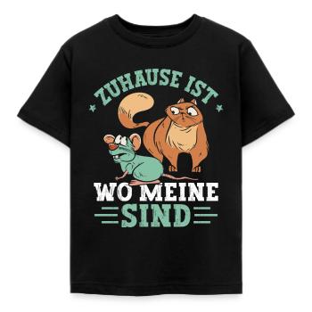 Zuhause ist wo meine Haustiere sind - Kinder T-Shirt - Schwarz - Vorne - AI Model Kid Female (0cm)