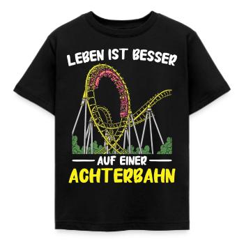 Achterbahn Freizeitpark Roller Coaster - Kinder T-Shirt - Schwarz - Vorne - AI Model Kid Female (0cm)