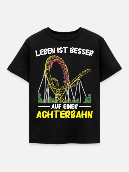 Achterbahn Freizeitpark Roller Coaster - Kinder T-Shirt - Schwarz