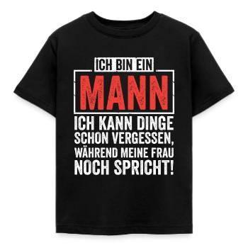 Ich bin ein Mann ich kann dinge vergessen - Kinder T-Shirt - Schwarz - Vorne - AI Model Kid Female (0cm)