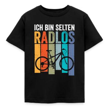 Ich bin selten Radlos - Kinder T-Shirt - Schwarz - Vorne - AI Model Kid Female (0cm)