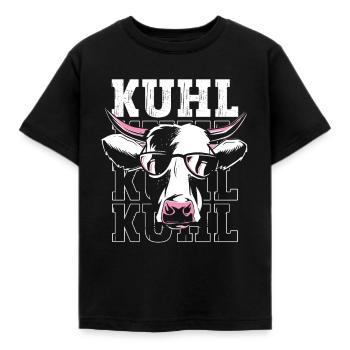 Kuhl Kuh - Kinder T-Shirt - Schwarz - Vorne - AI Model Kid Female (0cm)