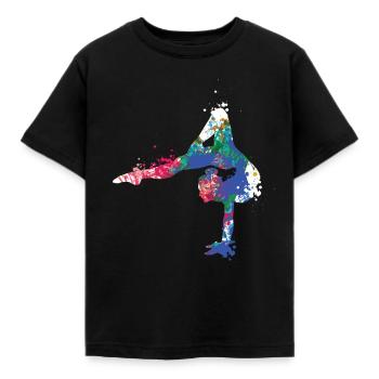 Turnen Gymnastik Turnerin Akrobatik - Kinder T-Shirt - Schwarz - Vorne - AI Model Kid Female (0cm)