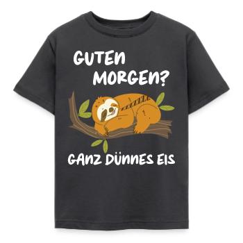 Faultier Faultiere Tier Schlafen Faul - Kinder T-Shirt - Dunkelgrau - Vorne - AI Model Kid Female (0cm)