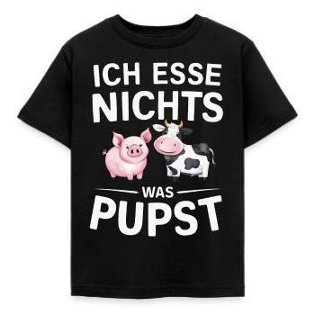 Vegetarier Veganer Tierschutz Tierrecht Veggie - Kinder T-Shirt - Schwarz - Vorne - AI Model Kid Female (0cm)