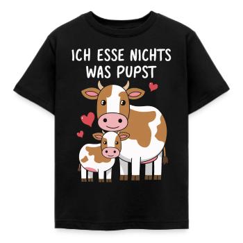 Vegetarier Veganer Tierschutz Tierrecht Veggie - Kinder T-Shirt - Schwarz - Vorne - AI Model Kid Female (0cm)