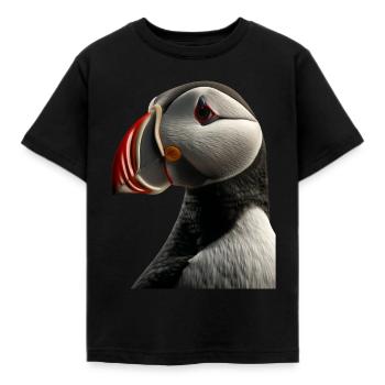 Papageientaucher - Kinder T-Shirt - Schwarz - Vorne - AI Model Kid Female (0cm)