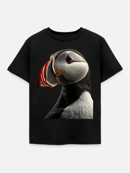 Papageientaucher - Kinder T-Shirt - Schwarz