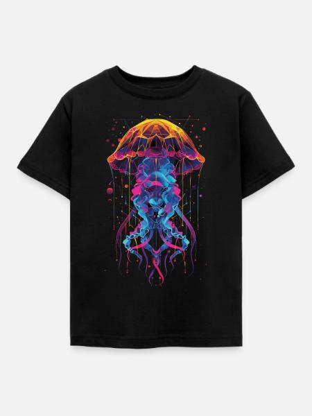 Qualle - Kinder T-Shirt - Schwarz
