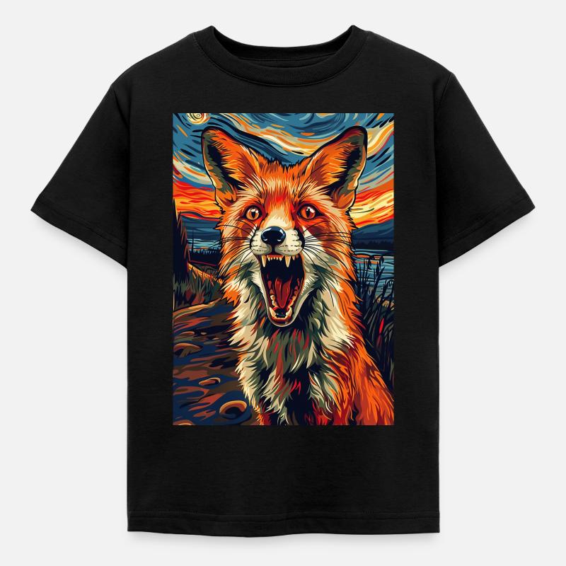 Fuchs - Kinder T-Shirt - Schwarz