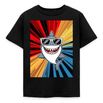 requin océan tigre requin animal poisson - T-shirt Enfant - noir - Devant - AI Model Kid Female (0cm)