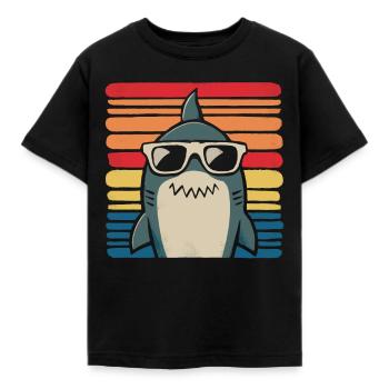 requin océan tigre requin animal poisson - T-shirt Enfant - noir - Devant - AI Model Kid Female (0cm)