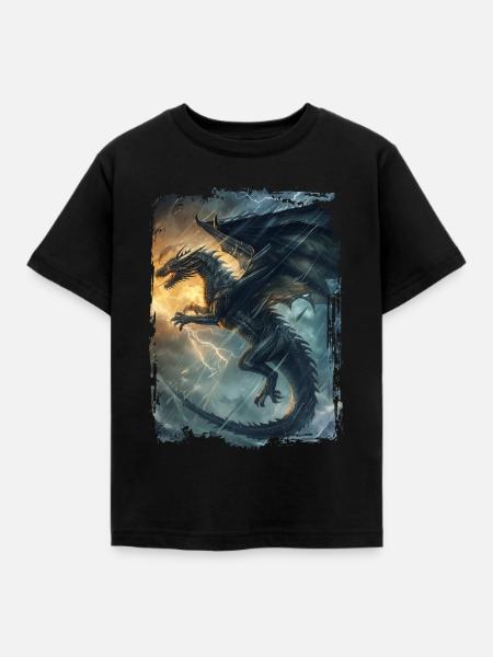 Drachen - Kinder T-Shirt - Schwarz