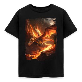 Drachen - Kinder T-Shirt - Schwarz - Vorne - AI Model Kid Female (0cm)