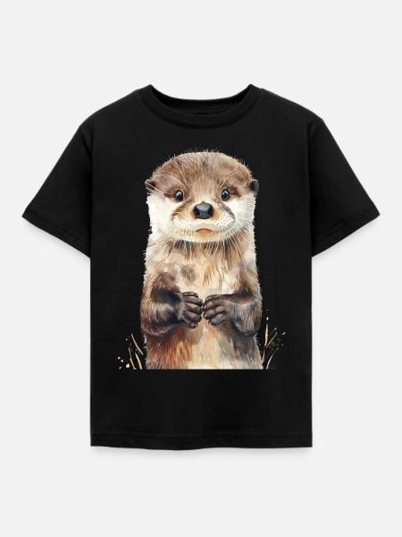 Otter - Kinder T-Shirt - Schwarz