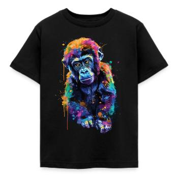 Gorilla - Kinder T-Shirt - Schwarz - Vorne - AI Model Kid Female (0cm)