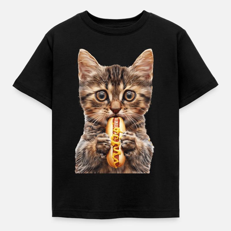 Katze - Kinder T-Shirt - Schwarz